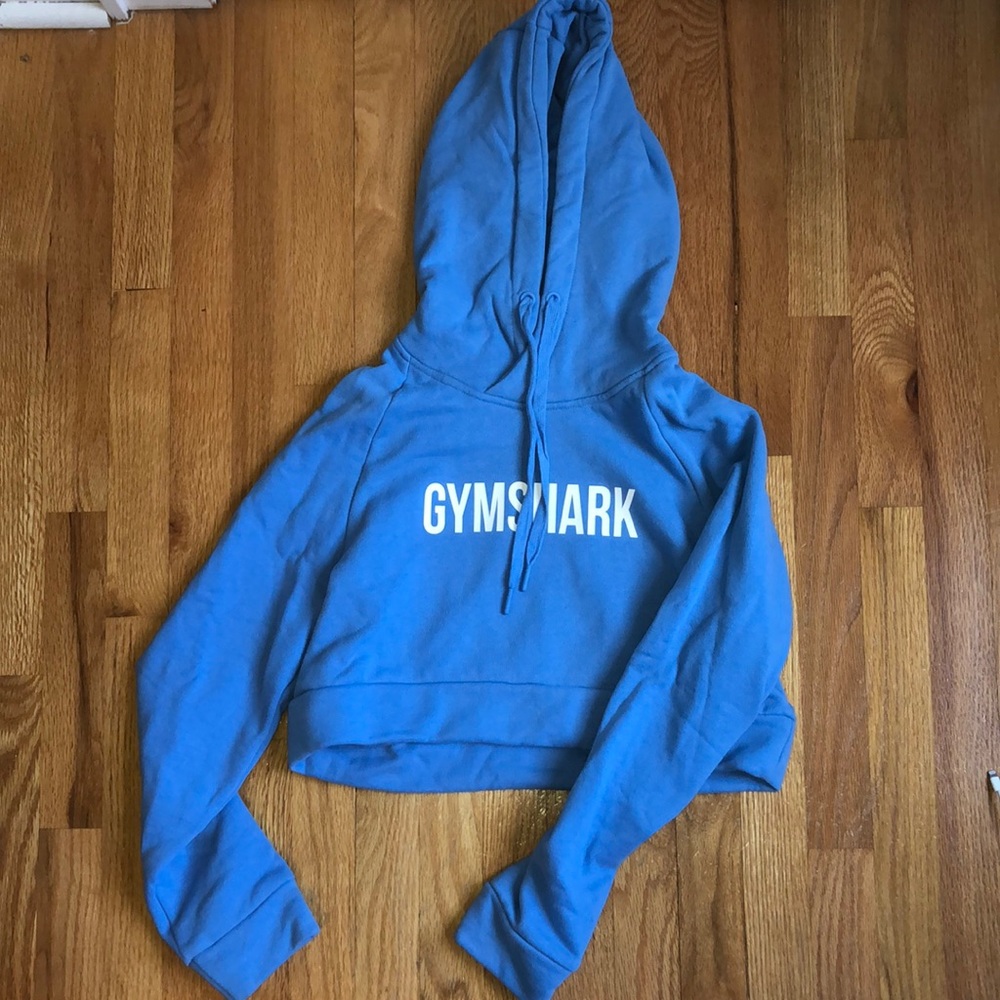 Gymshark Light Blue Cropped Hoodie